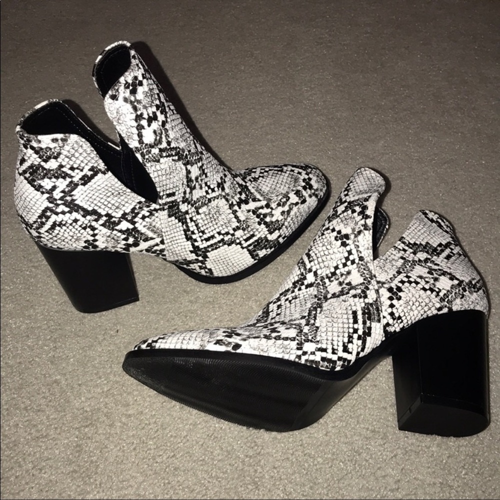 Black and white snakeskin boots - never worn
